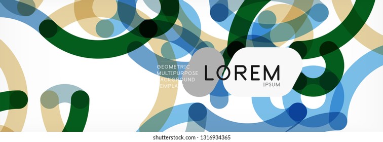 Fondo abstracto de líneas de curvas, textura lineal superpuesta de color, ilustración vectorial