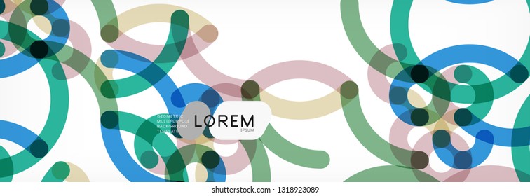 Fondo abstracto de líneas de curvas, textura lineal superpuesta de color, ilustración vectorial