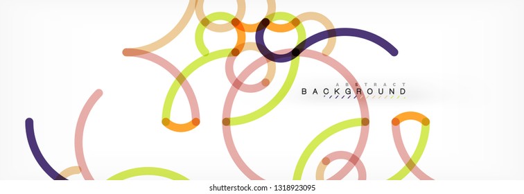 Fondo abstracto de líneas de curvas, textura lineal superpuesta de color, ilustración vectorial