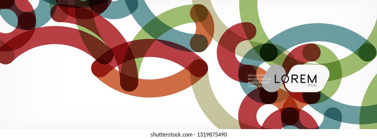 Fondo abstracto de líneas de curvas, textura lineal superpuesta de color, ilustración vectorial