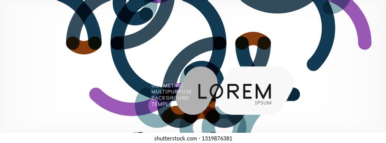 Fondo abstracto de líneas de curvas, textura lineal superpuesta de color, ilustración vectorial