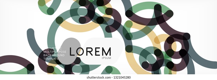 Fondo abstracto de líneas de curvas, textura lineal superpuesta de color, ilustración vectorial