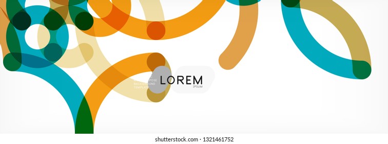 Fondo abstracto de líneas de curvas, textura lineal superpuesta de color, ilustración vectorial
