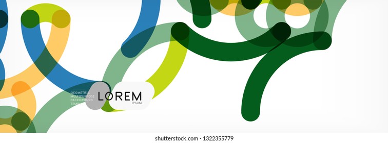 Fondo abstracto de líneas de curvas, textura lineal superpuesta de color, ilustración vectorial
