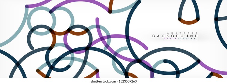 Fondo abstracto de líneas de curvas, textura lineal superpuesta de color, ilustración vectorial