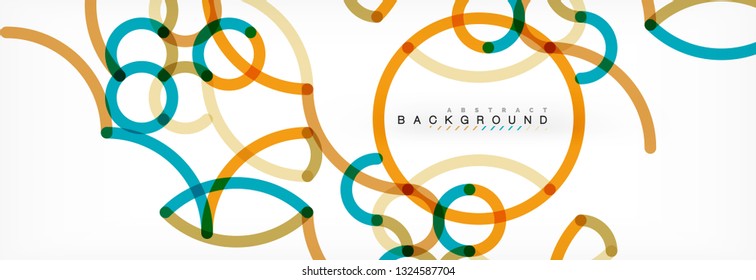 Fondo abstracto de líneas de curvas, textura lineal superpuesta de color, ilustración vectorial