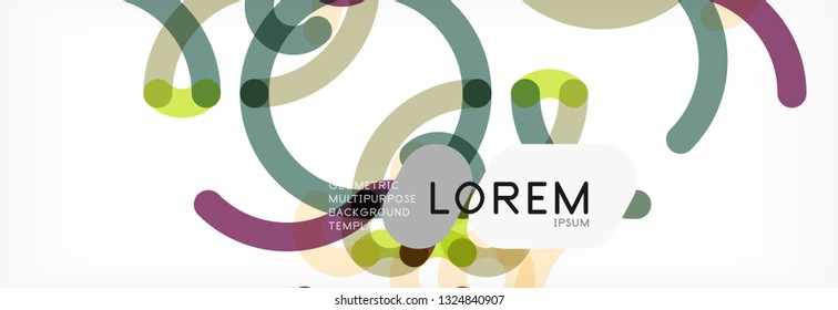 Fondo abstracto de líneas de curvas, textura lineal superpuesta de color, ilustración vectorial