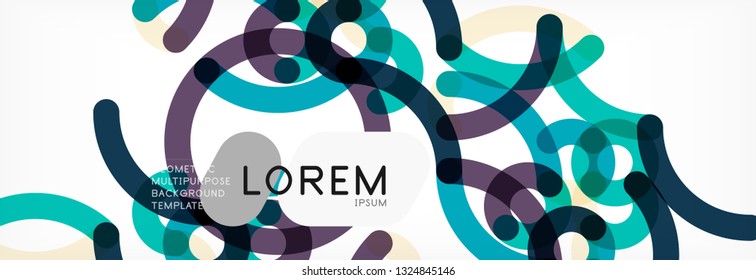 Fondo abstracto de líneas de curvas, textura lineal superpuesta de color, ilustración vectorial