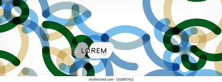 Fondo abstracto de líneas de curvas, textura lineal superpuesta de color, ilustración vectorial