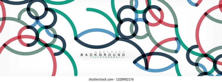 Fondo abstracto de líneas de curvas, textura lineal superpuesta de color, ilustración vectorial