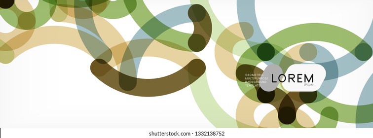 Curly lines abstract background, color overlapping linear texture, vector illustration