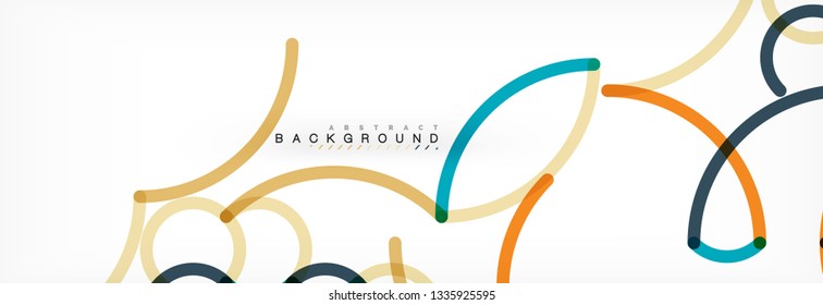 Fondo abstracto de líneas de curvas, textura lineal superpuesta de color, ilustración vectorial