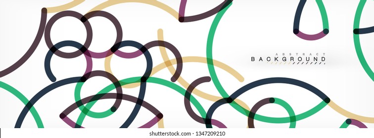 Fondo abstracto de líneas de curvas, textura lineal superpuesta de color, ilustración vectorial