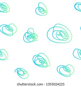 Curly lines, curls, knots hand drawn seamless pattern