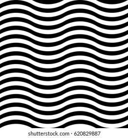 Curly lines. Jagged stripes. Waves motif. Seamless surface pattern design with wavy linear ornament. Repeated curves wallpaper. Waveform picture. Digital paper for web designing, textile print. Vector