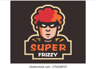 Ilustración del vector del logotipo deportivo de Curly Man E