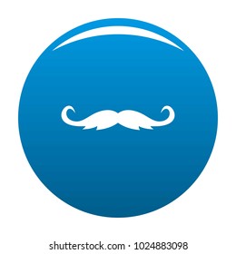 Curly mustache icon vector blue circle isolated on white background 