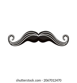 curly mustache style isolated icon