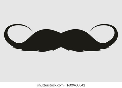 Curly old fashioned mustache style