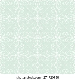 Curly ornament pattern. Seamless vector background.