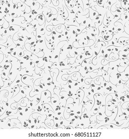Curly ornamental seamless pattern. Abstract floral background.