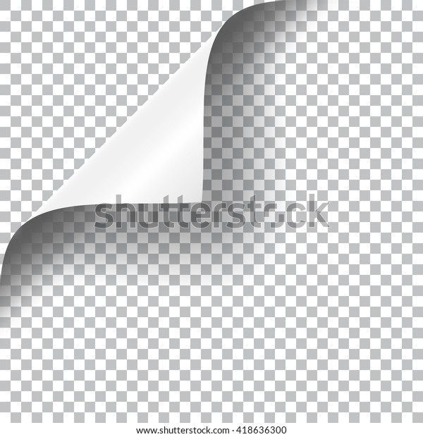 Curly Page Corner realistic illustration\
with transparent shadow. Ready to apply to your design. Graphic\
element for documents, templates, posters,\
flyers.