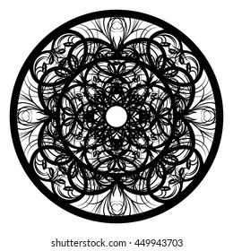 Curly pattern of black color on a white background
