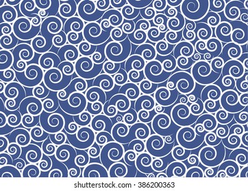 Curly Pattern With Spiral Vector Elements