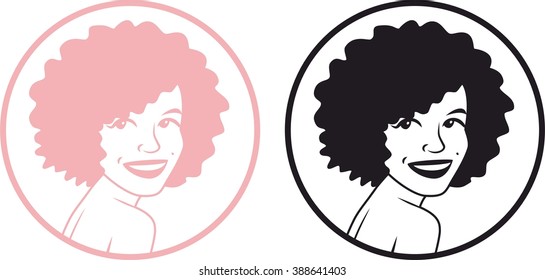 curly pretty simple sign set circle pink