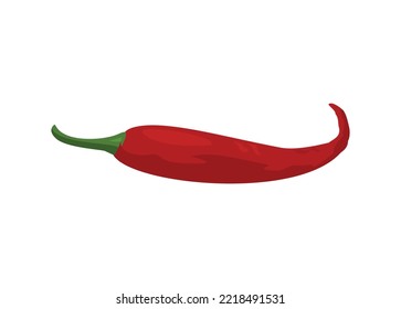 Curly red chili. Simple flat illustration.

