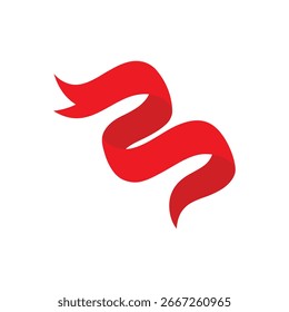 A curly red ribbon vector art illustration