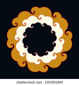 curly round clouds frame in ivory gold black shades