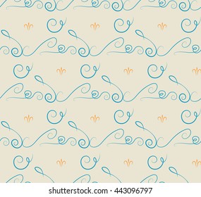 curly seamless pattern 