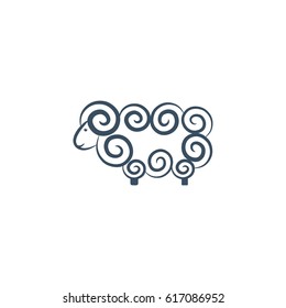 Curly sheep vector illustration