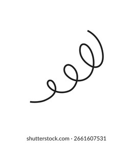 elemento de design de desenho desenhado à mão de traçado encaracolado