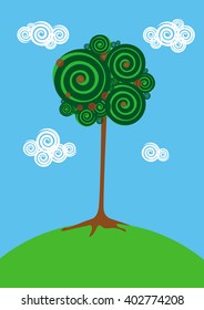 curly summer tree