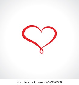 Curly Symbol Of Red Heart