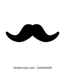 Curly Thick Moustache Mask Symbol Icon. Vector Image.