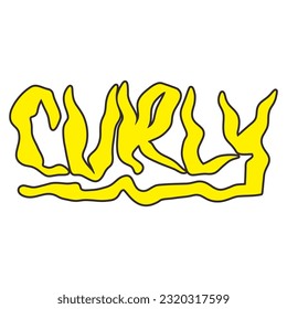 Curly Typography Patch V80 Patch Streetwear, Urban Design Black and White Colors Patch Commercial Use