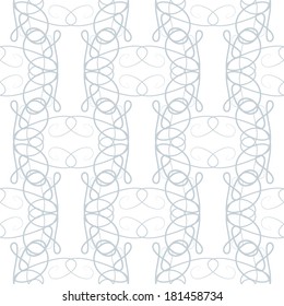 Curly vector background. Blue pastel seamless pattern