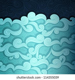 Curly water banner made of fancy paper, vector eps8 illustration