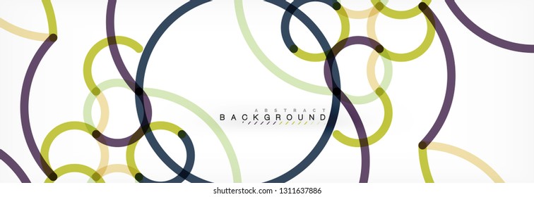 Curly wave lines abstract background design, transparent color lines on gray, vector illustration