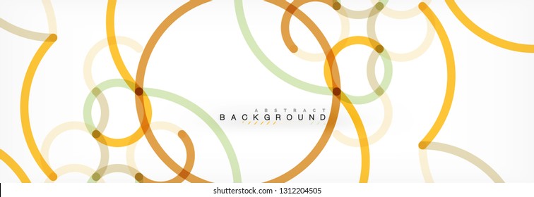 Curly wave lines abstract background design, transparent color lines on gray, vector illustration