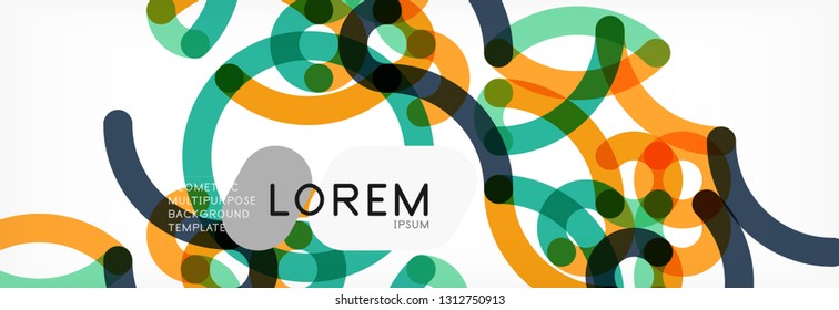 Kurze Wellenlinien abstraktes Hintergrunddesign, transparente Farblinien auf Grau, Vektorgrafik