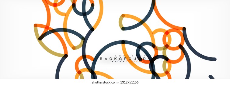 Kurze Wellenlinien abstraktes Hintergrunddesign, transparente Farblinien auf Grau, Vektorgrafik