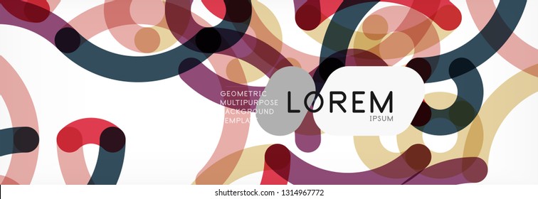 Diseño de fondo abstracto de líneas onduladas, líneas de color transparentes en gris, ilustración vectorial
