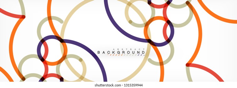 Curly wave lines abstract background design, transparent color lines on gray, vector illustration