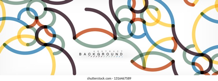 Kurze Wellenlinien abstraktes Hintergrunddesign, transparente Farblinien auf Grau, Vektorgrafik