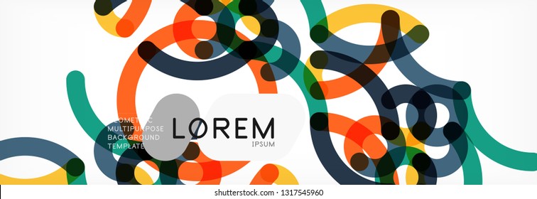 Projeto de plano de fundo abstrato de linhas onduladas, linhas de cor transparente em cinza, ilustração vetorial