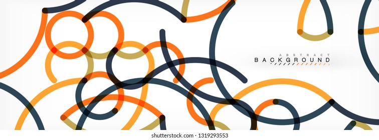 Kurze Wellenlinien abstraktes Hintergrunddesign, transparente Farblinien auf Grau, Vektorgrafik